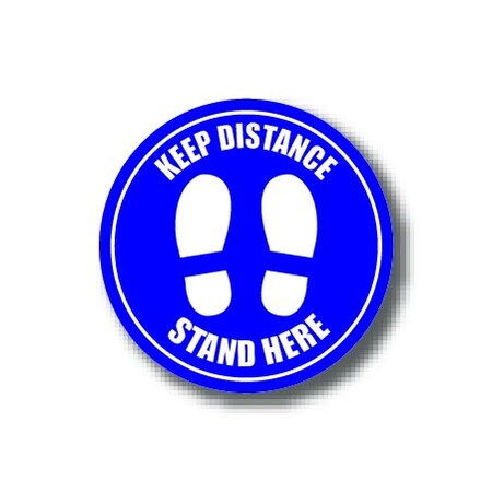 Ergomat 6in CIRCLE SIGNS Keep Distance Stand Here DSV-SIGN 36 #6346 -UEN